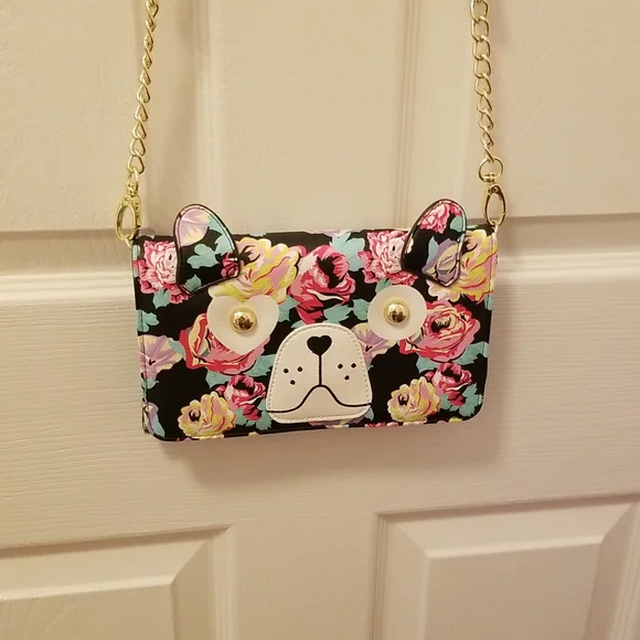 Betsey Johnson Purse with Dog Face Removable strap Excellent Condition. NWOT - Picture 2 of 12